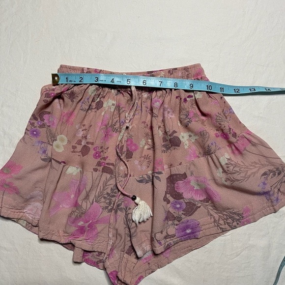 SPELL GYPSY Floral Pink and Purple Drawstring Shorts - Picture 4 of 4